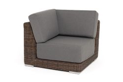 "Капри" модуль диванный угловой с подушками, цвет коричневый