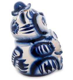 ГЛ- 102 Копилка «Кот-Попрошайка» (Гжельский фарфор)