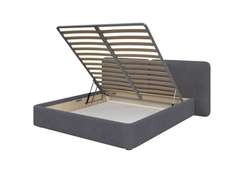 Кровать двуспальная Hub Soft 180 см (серый, букле)