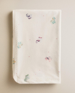 Zara Home плед детский из полиэстера, экрю, 90x120 см · 1625/004