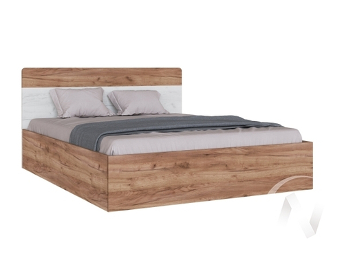 Кровать 1;6м Спальня Вегас с осн. ортопед. на опорах (дуб крафт табачный/дуб крафт белый)