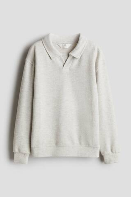H&M Свитер-поло, светло-серый