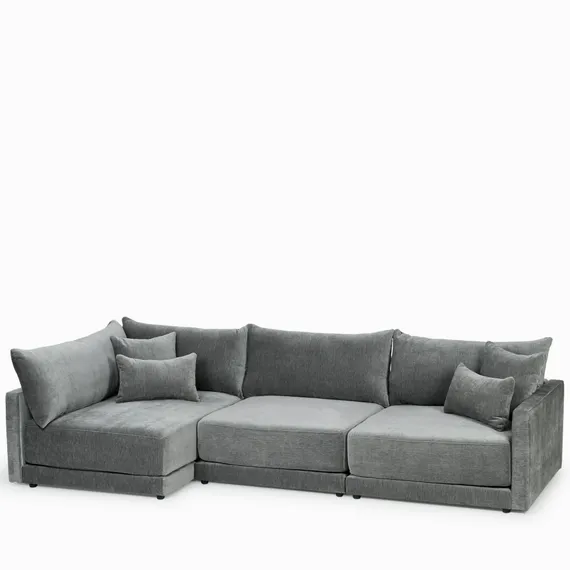 Угловой диван Mia левосторонний 320 см, темно-серый