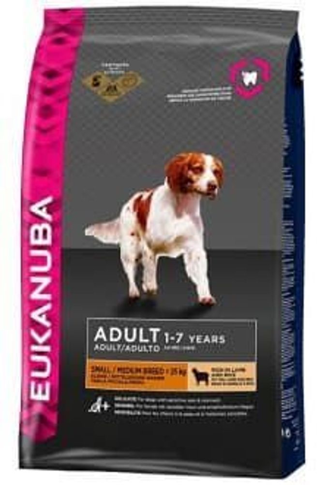 EUK Dog для взрослых собак мелких и средних пород ягненок 1 кг