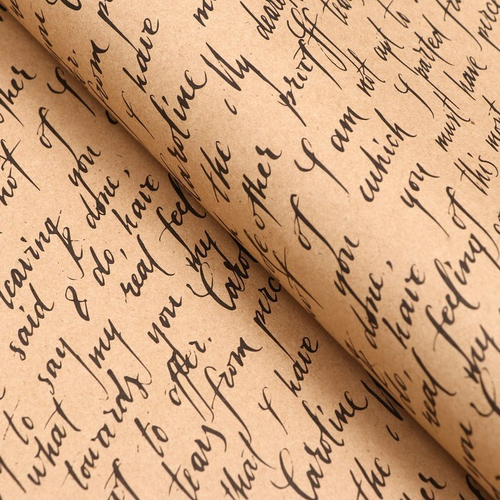 Бумага упаковочная крафтовая "Рукопись"