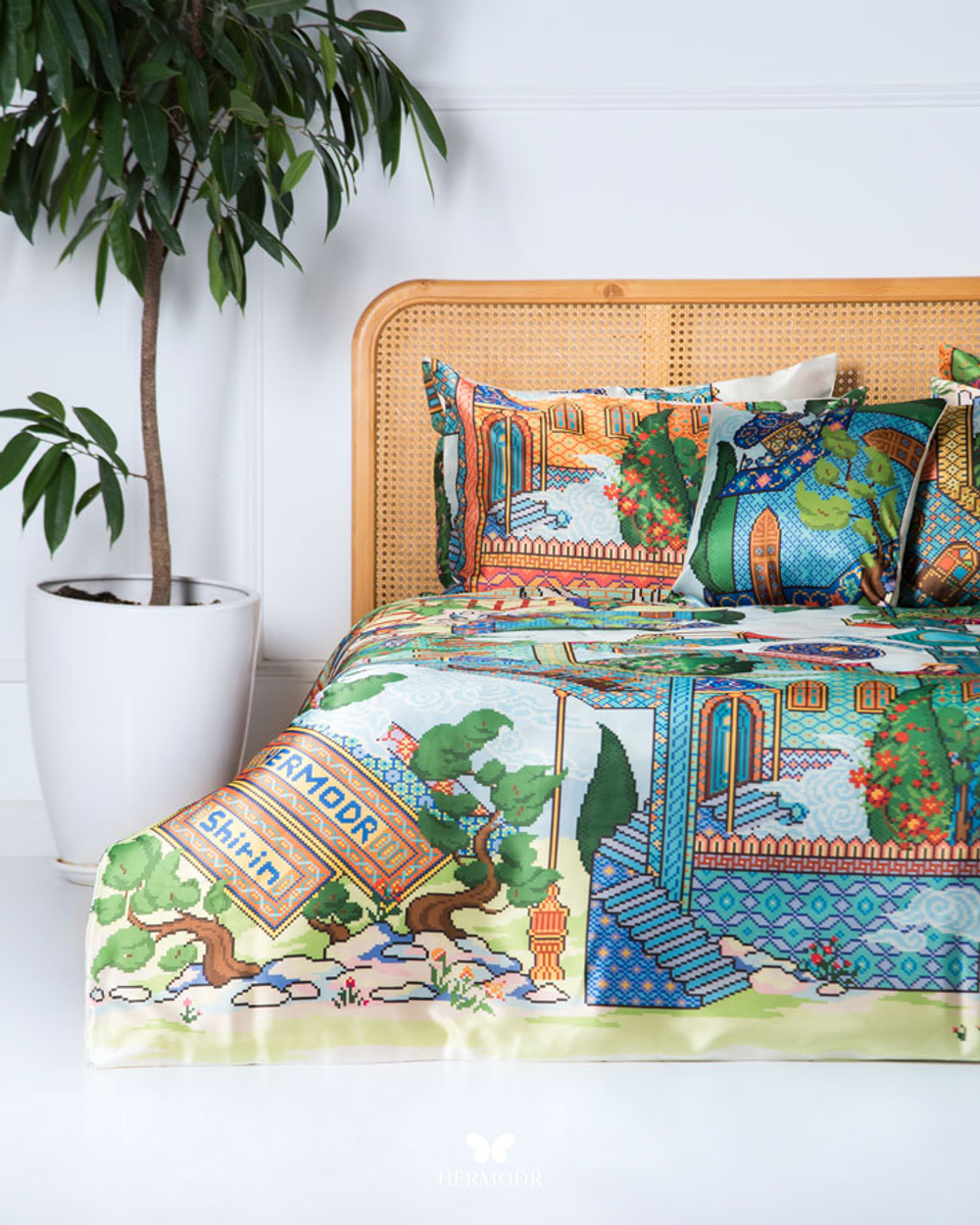 Комплект постельного белья двуспальный Shirin Cover Hermodr 8 предметов 130220303 Иран