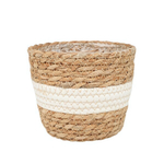 Кашпо плетеное "Танзания", 1,5л внешний размер Д165 Ш165 В135, натуральный, белый