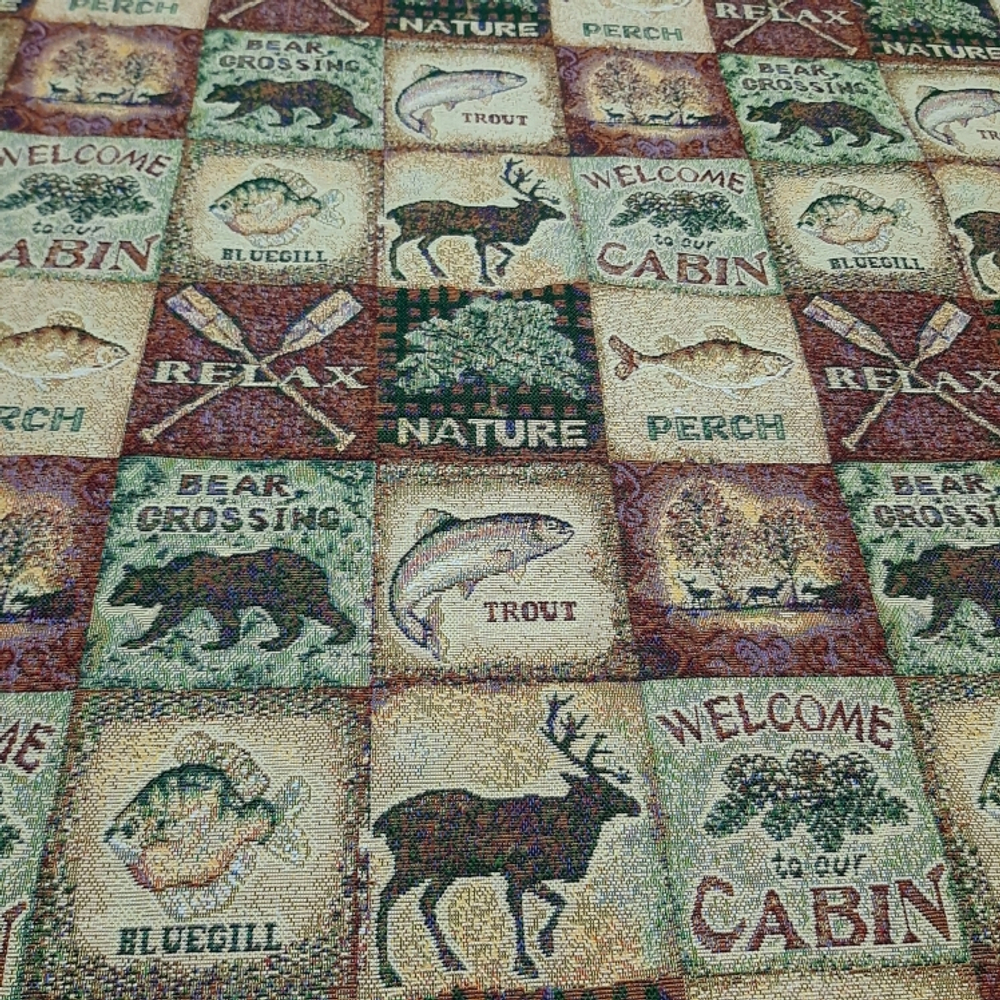 Ткань гобелен гостиный Шале охота (160 см) - 1 м.