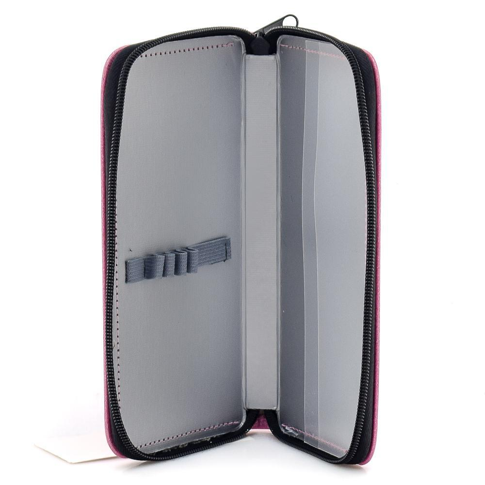 Пенал-косметичка 1 секция, с блестками, розовый (Пчелка)