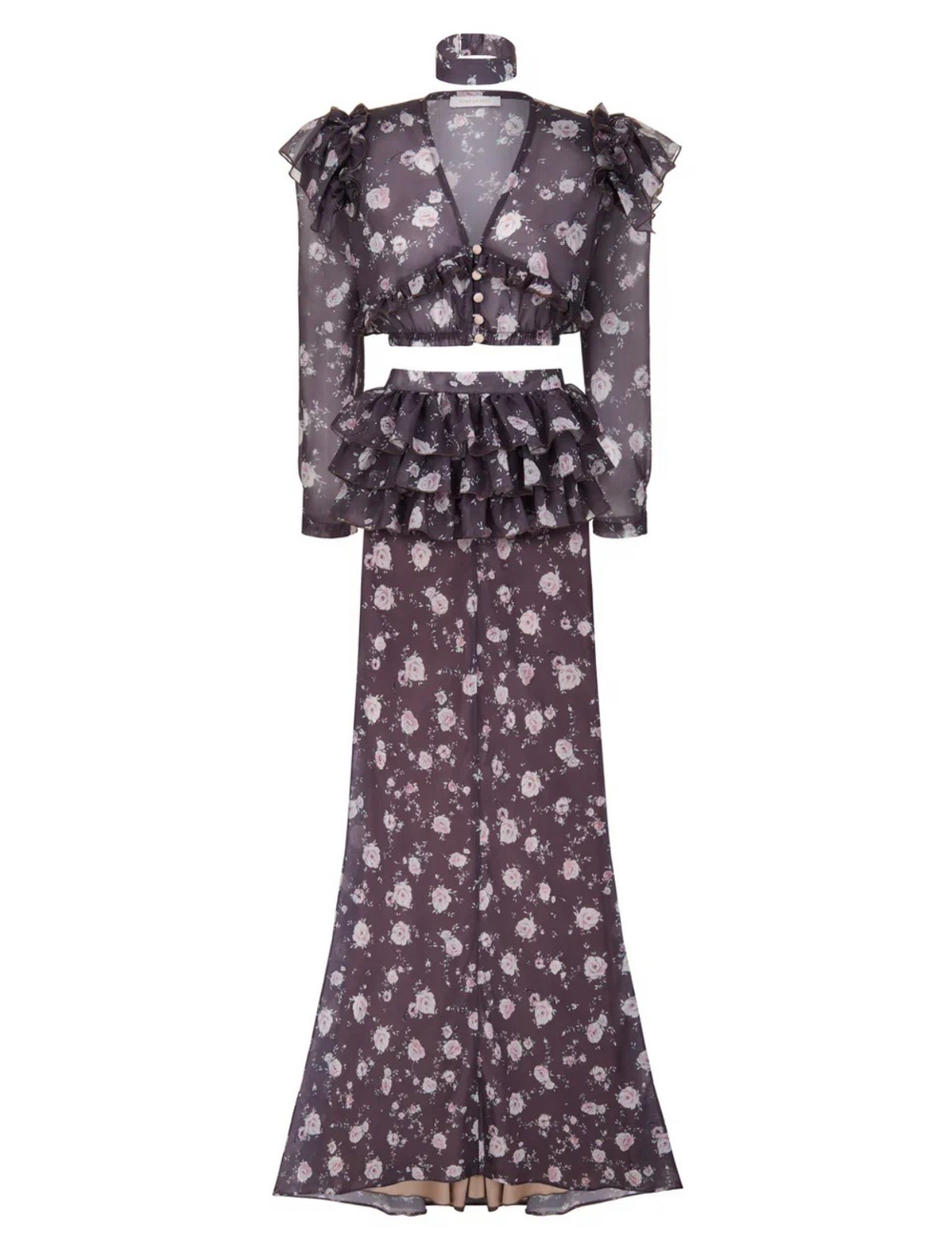 Топ с воланами Afina, мокко