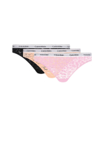 Кружевное трусики 3 пары Calvin Klein Underwear - черный(000QD5069E)