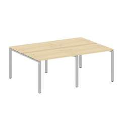 Metal System Рабочая станция на 4 места на П-образном м/к БП.СМ-4.1 Акация Лорка/Металл Серый 2000*1