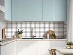 Самоклеящаяся плитка ПВХ Мозаика белая 300х300 мм