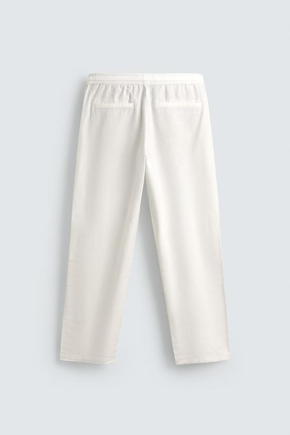 ZARA БРЮКИ RELAXED FIT ИЗ СМЕСИ ХЛОПКА, ЖЕЛТОВАТО-БЕЛЫЙ