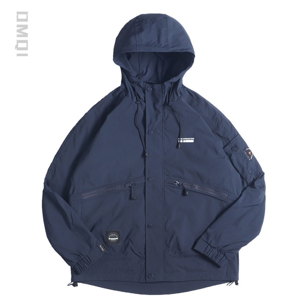 Весенняя и осенняя американская куртка с капюшоном для мужчин свободного размера