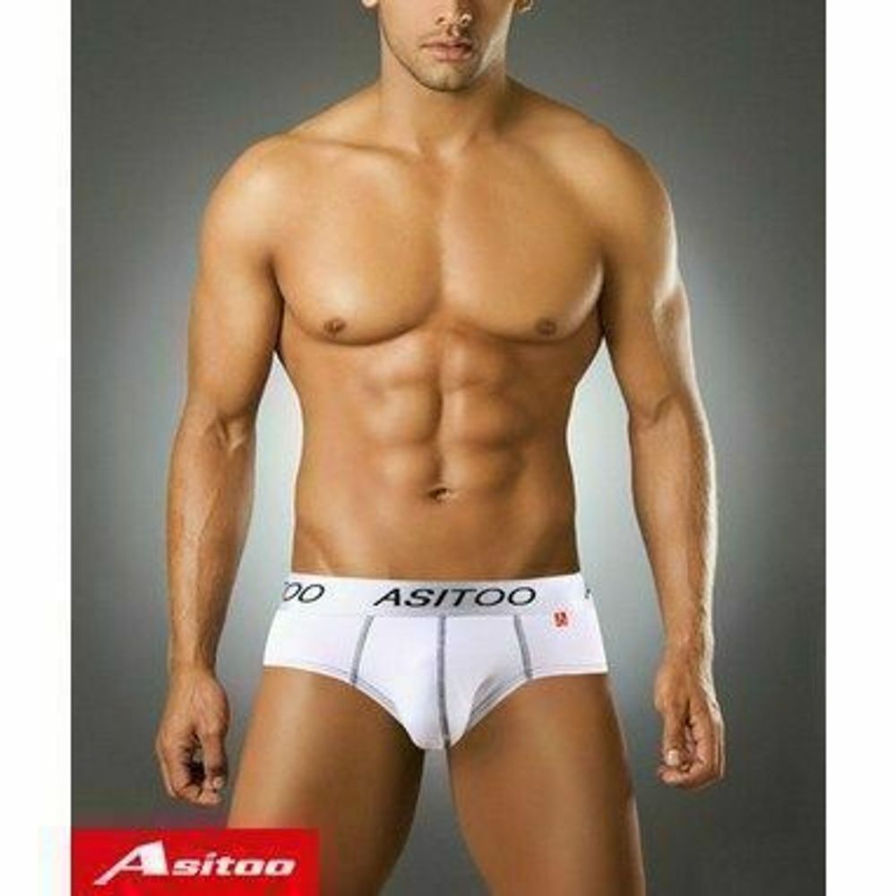 Мужские трусы брифы белые Asitoo Cotton White Brief AST0002