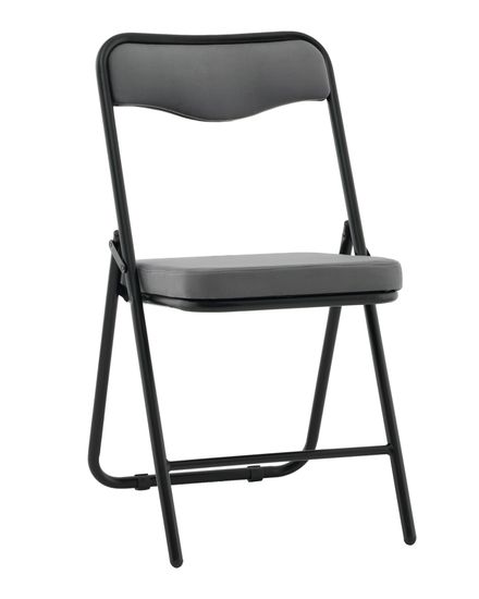Стул складной Джонни велюр велютто темно-серый каркас черный матовый
