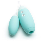 Аквамариновое виброяйцо с вакуум-волновым действием Kiss Toy Miss VV (Цвет: аквамариновый)