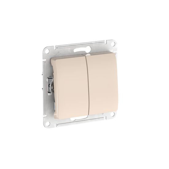 Переключатель 2-кл. Glossa (сх. 6/2) 10AX быстрозажим. клем. механизм беж. SE GSL000265S