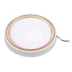 ULW-Q281 24W-6500K-F20 IP65 WHITE Светильник светодиодный влагозащищенный. Круг. Дневной свет 6500K. 225×40 мм. Корпус белый. Цвет рамок в-к: золотистый. графит. ТМ Volpe