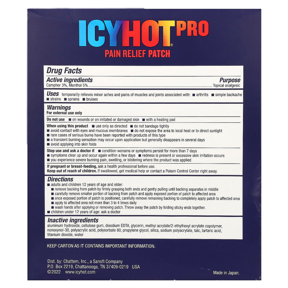 Icy Hot, обезболивающий патч, 5 шт.