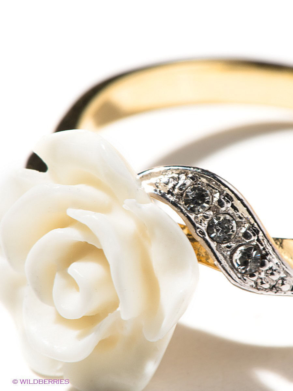 "Канто"  кольцо в золотом покрытии из коллекции "Rosaire" от Jenavi