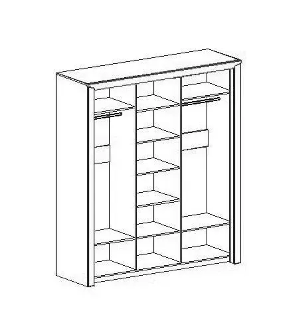 Шкаф 3 дв. с раздвижными дверями "Соренто" спальня