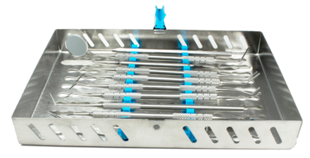 Набор инструментов для пломбирования из 9 предметов с традиционными ручками в стерилизаторе 9000-4 ЮП