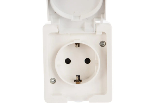 Розетка 1 местная UNIVersal Аллегро с крышкой с/з з/ш 16А 250В IP54