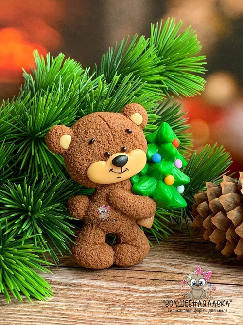 Силиконовая форма Мишка с елкой