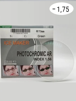 Линза для очков стигматич. 1шт  ICE MAKER -1.75 d 70 ind 1.5