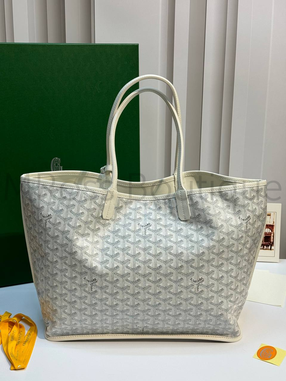 Белая двухсторонняя сумка шоппер Anjou GM Maison Goyard