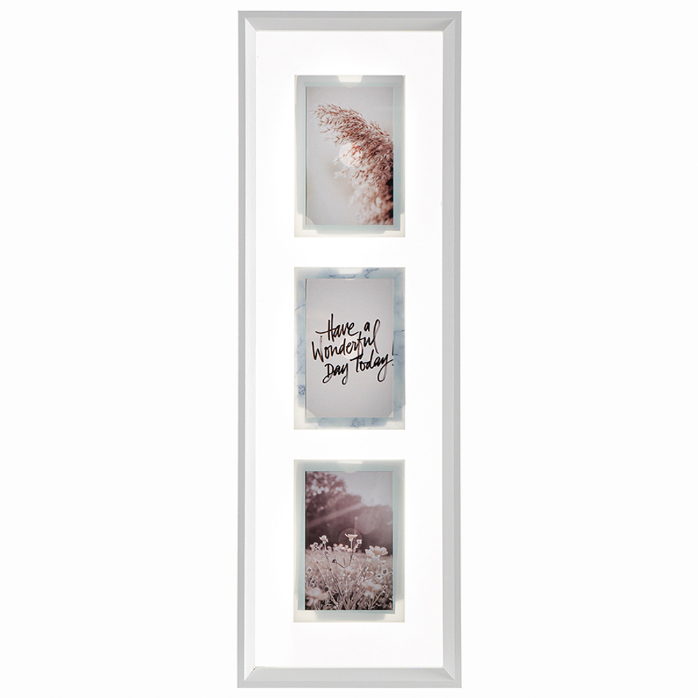 Рамка для фотографий pleasant moments, 22,5х67,5 см, белая
