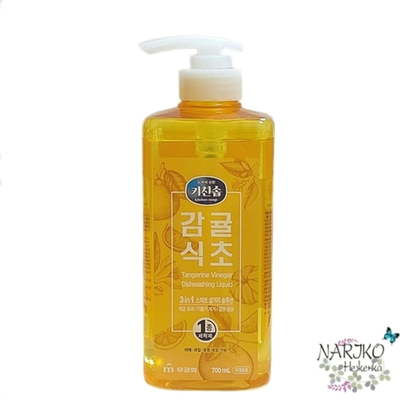 Средство для мытья посуды, овощей, фруктов, детских бутылочек 3в1 MUKUNGHWA Мандариновый уксус, 700 мл.