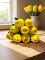 Искусственные цветы, желтые подсолнухи / Высота 44 см. 9 стебелей 9 бутонов/