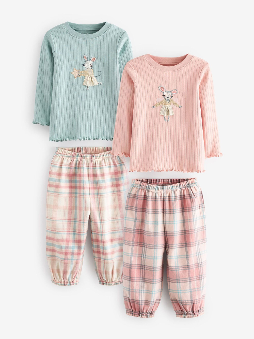 Пижама для девочки Next 192-178, 2 шт., Розовый, Голубой