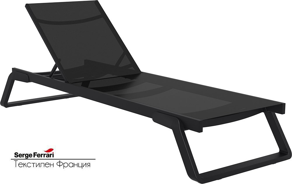 Шезлонг-лежак металлический Siesta Contract Tropic, черный