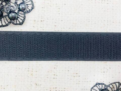 Велкро/липучка крючок на клеевой основе, ш. 2 см, чёрный