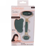 Массажер для лица и шеи декольте и скребок «Gua sha», цвет изумрудный опал