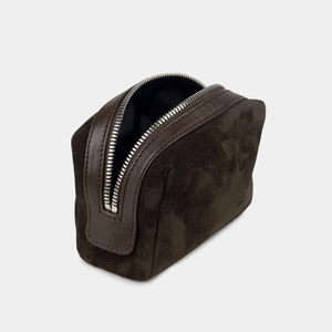 Несессер Mignon из замши и кожи теленка коричневого цвета