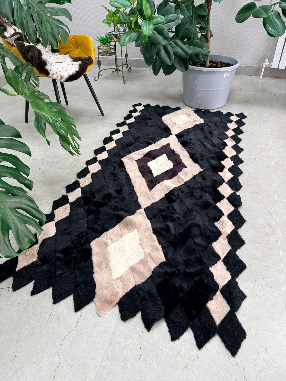 Покрывало меховое ковер из шкуры овчины