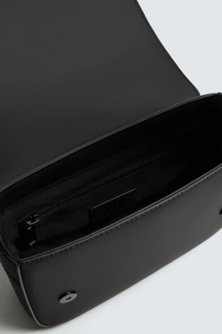 ZARA ПРОРЕЗИНЕННАЯ СУМКА С ТЕКСТУРОЙ, ЧЕРНЫЙ