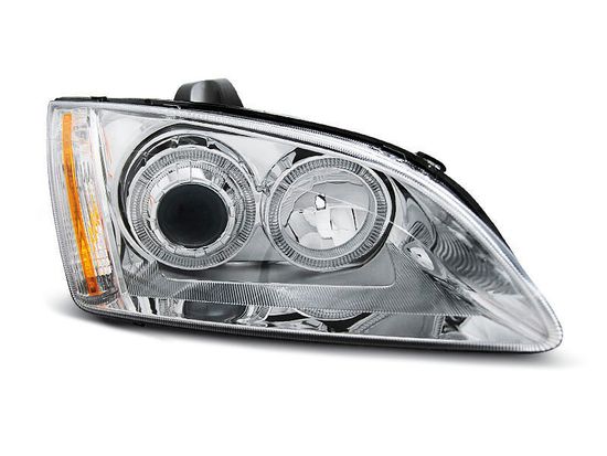 Передние фары Ford Focus 2 angel eyes chrome