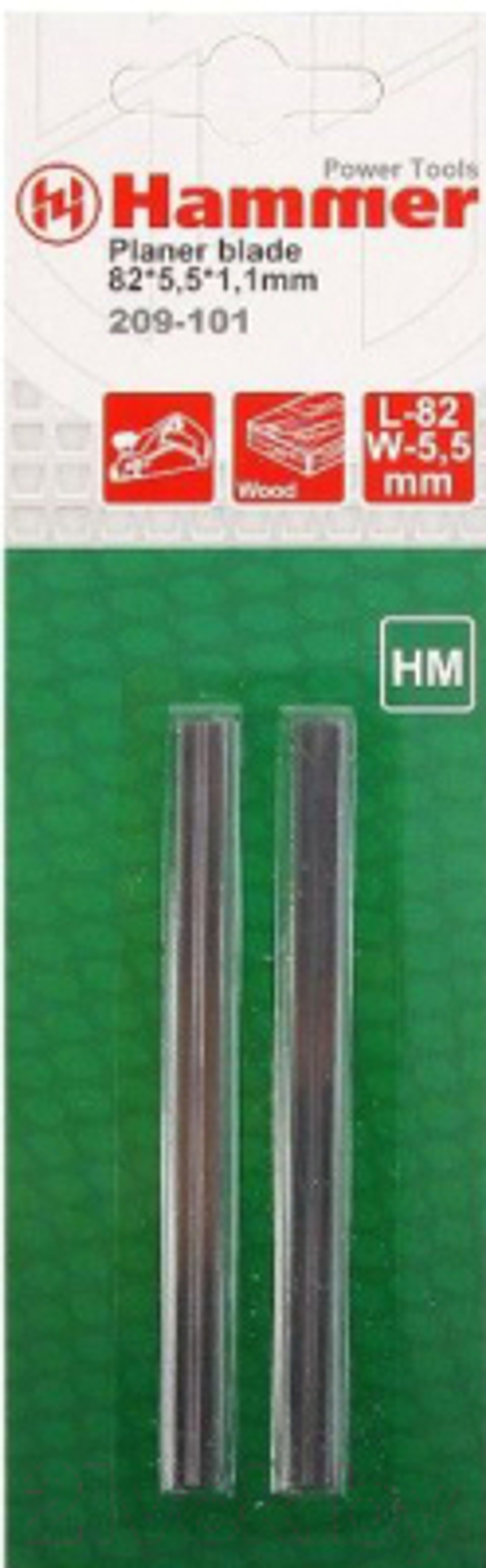 35136 Ножи для рубанка Hammer Flex 209-101 PB 82*5,5*1,1 82мм, 2шт., HM Hammer 209-101