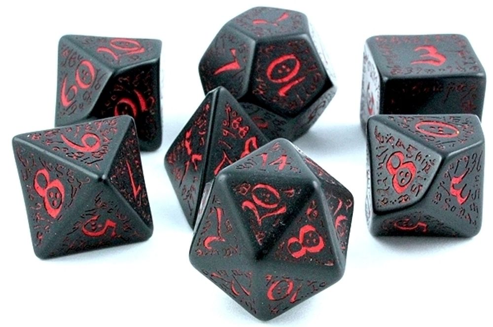 Набор кубиков Elvish Black &amp; red