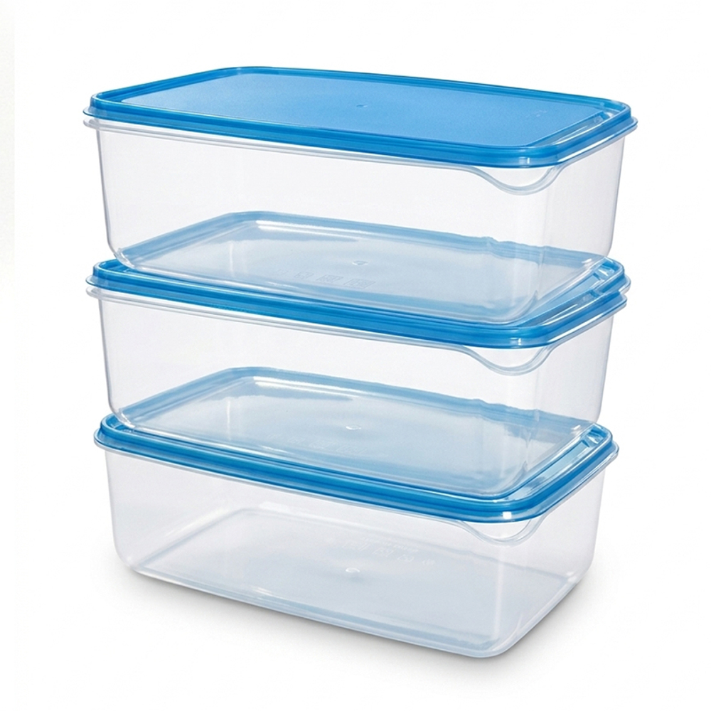 Набор контейнеров 23х16х8 с крышкой для сыпучих продуктов 3 шт, полипропилен