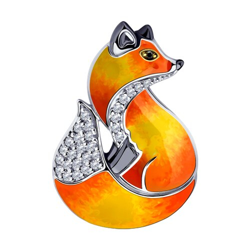 Брошь из серебра с эмалью