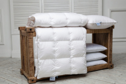 Набор одеяла 200х200 и подушки 68x68 из гусиного пуха German Grass Gray Familie Down