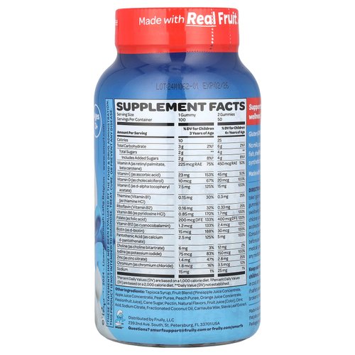 The Smurfs, Kids Gummy, Multi-Vitamin, Ages 3+, Smurf Berry, 100 Gummies