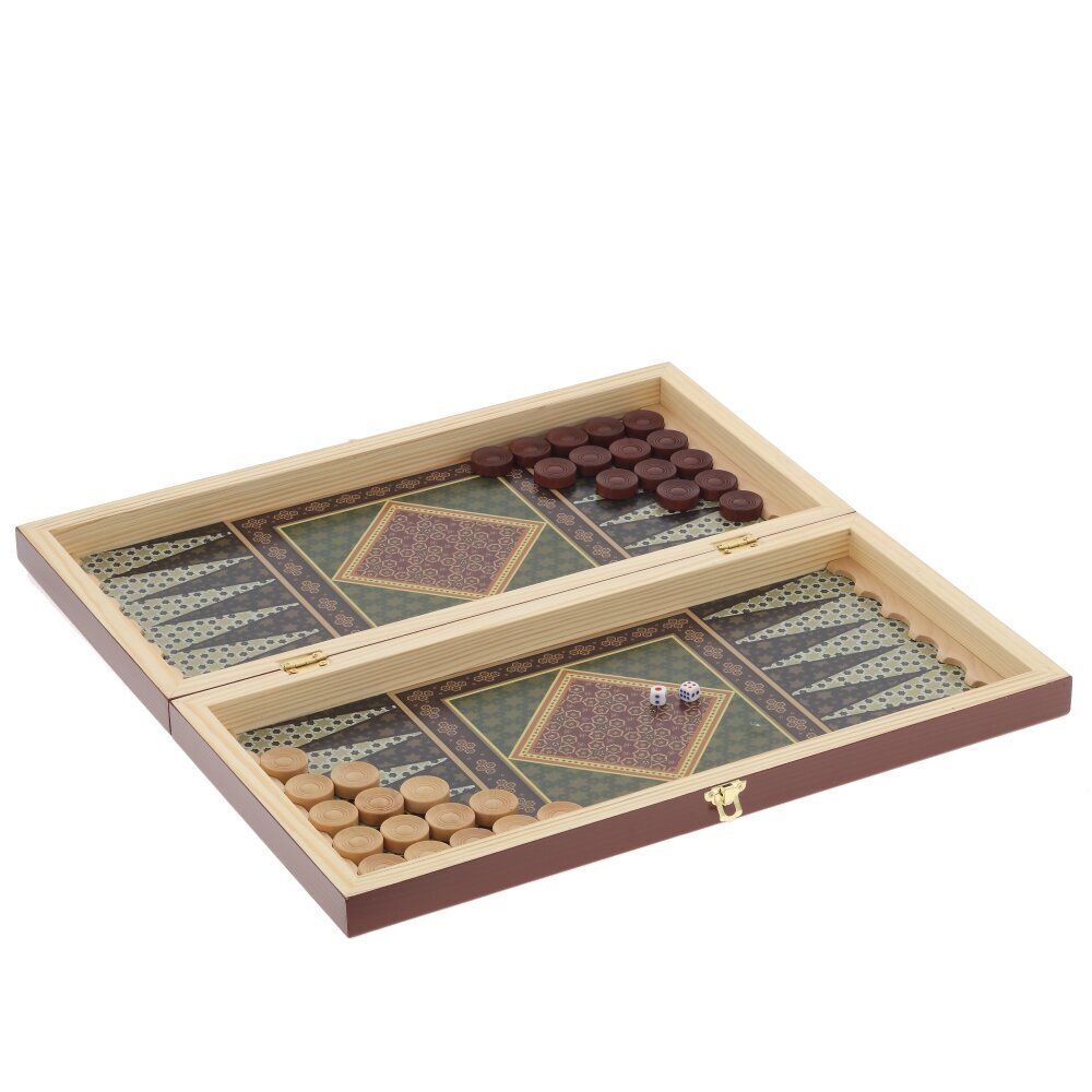 GAEM Игра настольная 3 в 1 ( шахматы, шашки, нарды) "Восточная мозаика", L50 W25 H6 см